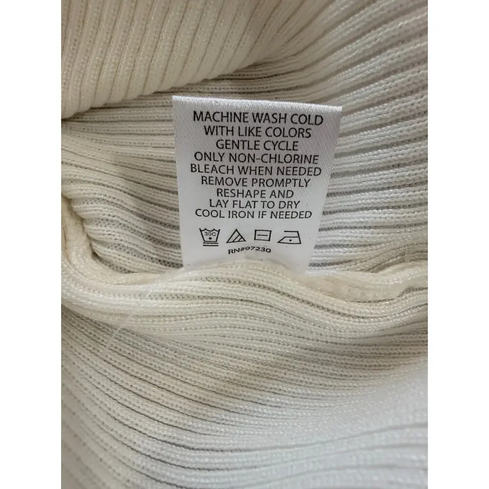 Fashion Nova Laura Ribbed Sweater Midi Dress Ivory Size XL New With Tags - Picture 10 of 10